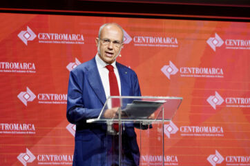 Francesco Mutti parla alla presentazione del nuovo Codice Etico e dei Valori Associativi di Centromarca.