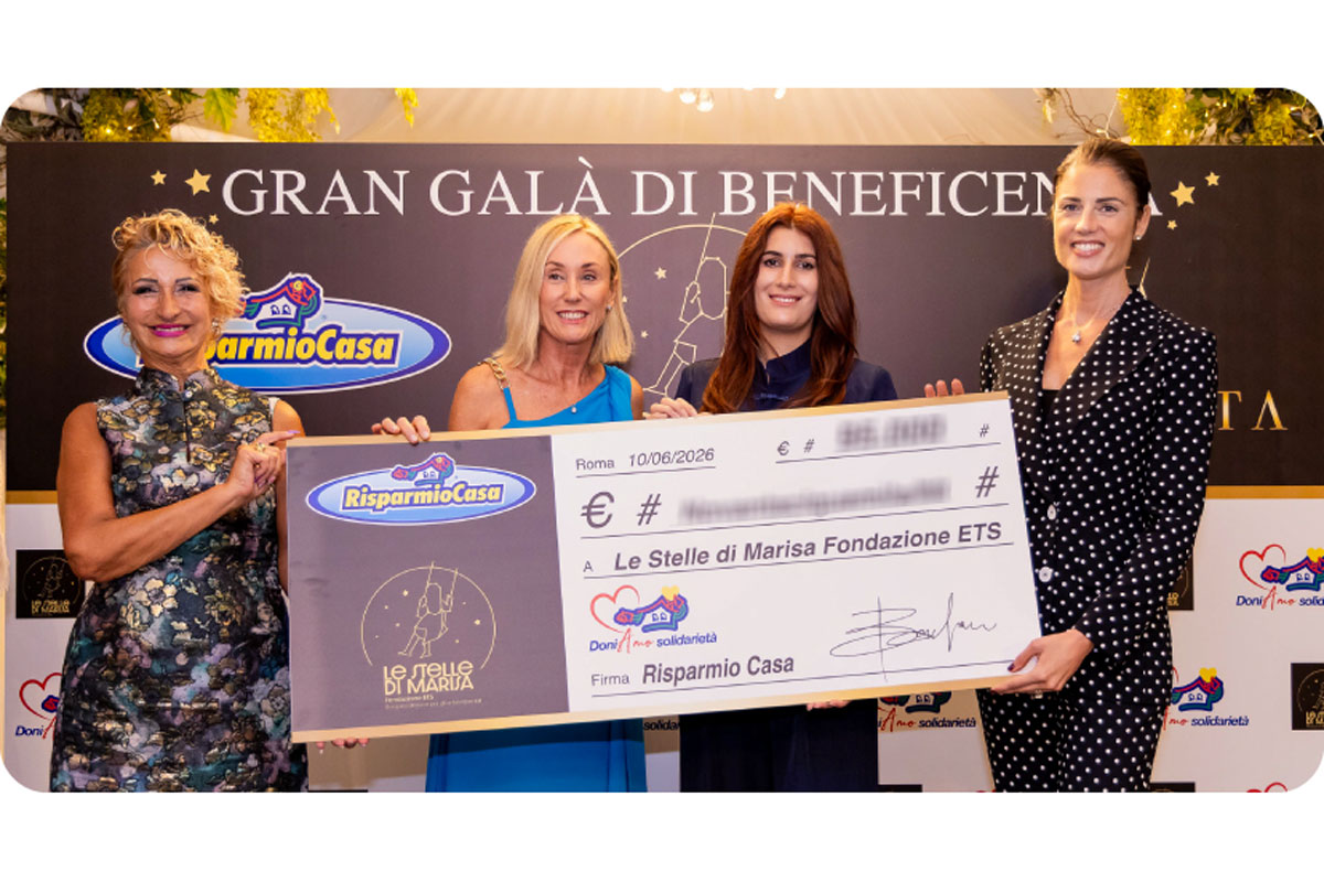 Donazione Risparmio Casa a Le Stelle di Marisa Fondazione ETS durante il Gran Galà di beneficenza Doniamo Solidarietà.