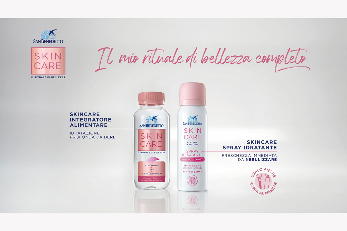 San Benedetto skincare: integratore alimentare e spray idratante. Rituale di bellezza completo. #skincare #sanbenedetto