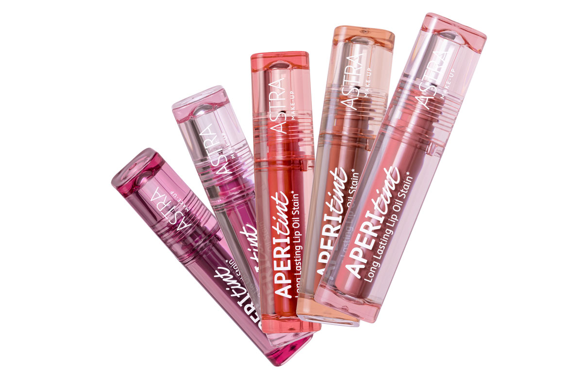 Astra Make-Up Aperitint: olio labbra colorato a lunga durata. Nuovi colori.