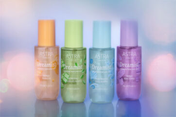 Profumi Astra Make-Up Dreamist: quattro fragranze shimmer mist colorate.