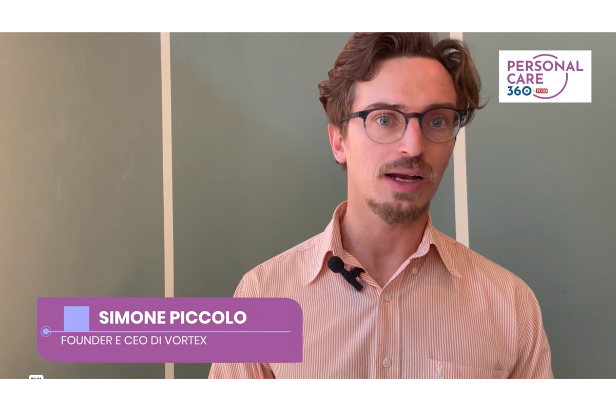 Simone Piccolo, CEO di Vortex, parla della filiera del cibo nel settore beauty in un video di Personal Care 360.