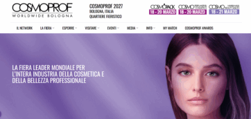 Homepage Cosmoprof Bologna 2027: fiera leader mondiale per l'industria della cosmetica e bellezza professionale.