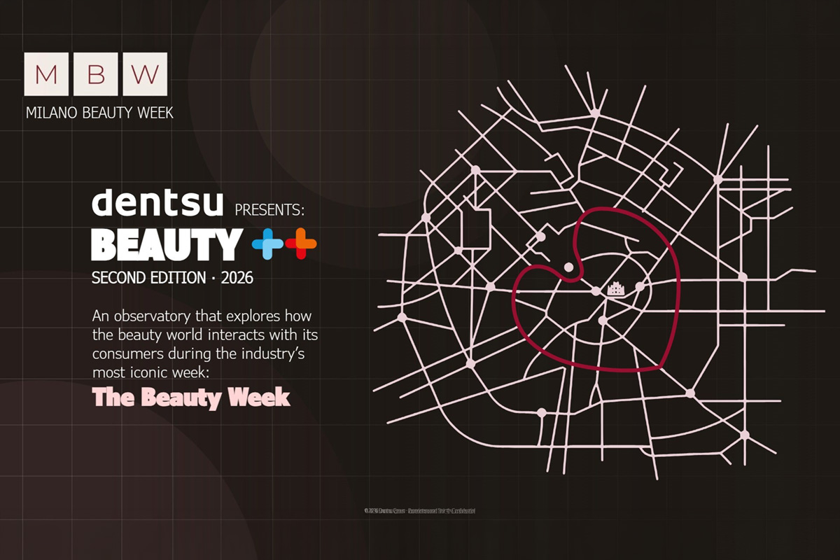 Dentsu presenta Beauty 2026 alla Milano Beauty Week: mappa della città e osservatorio sul beauty tra esperienza e contenuti.