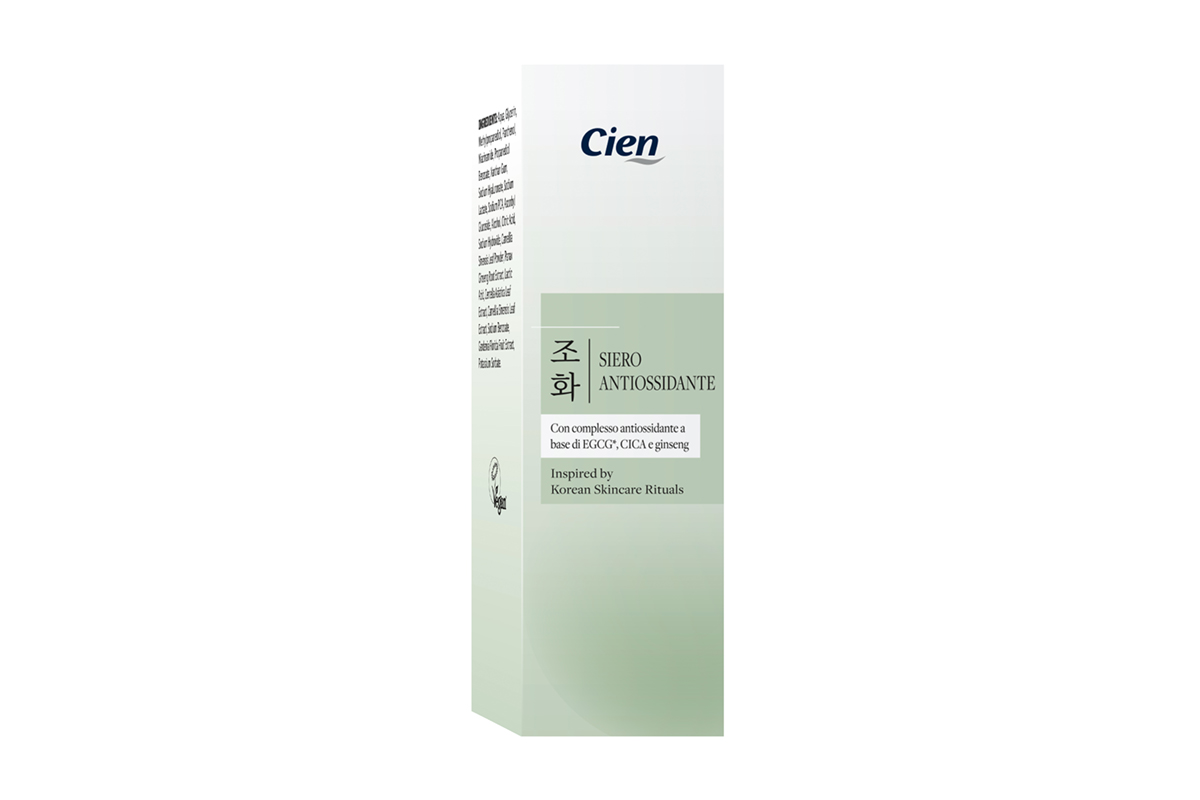 Confezione siero viso Cien antirughe ispirato alla skincare coreana, linea Lidl antietà